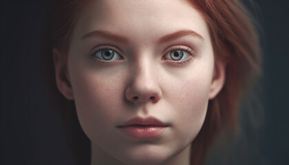 Fototapeta premium Beautiful young woman exudes confidence in fine art portrait generated by AI