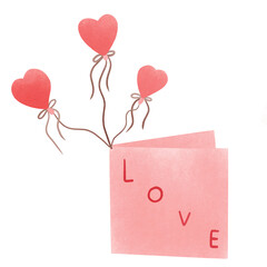 heart shaped balloon with card