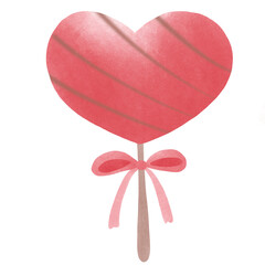 red heart with ribbon