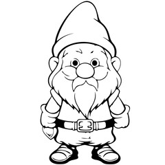 Naklejka premium Christmas gnomes design for coloring book isolated. Generative AI