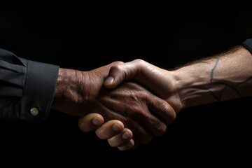Firm Handshake Between Diverse Individuals