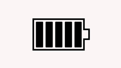 Black color battery charge indicator. Charge and recharge vector illustration and symbol.