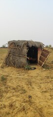 View of a hut built in the Thar Desert of Rajasthan