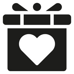 Wedding Gift Box Bold Icon