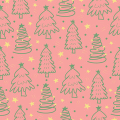 seamless pattern with christmas trees