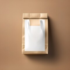Blank paper bag container, generic product packaging mockup