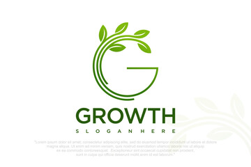 letter g leaf icon logo design concept . Vector illustration