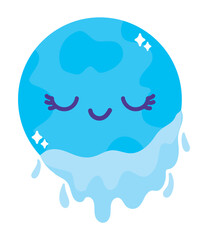 water day planet melting kawaii