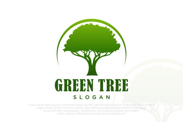 tree logo. Natural product plant growth icon . Eco nature garden emblem. Vector illustration.