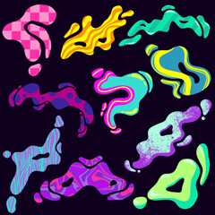 Colorful Neon Abstract Blob Ornament 