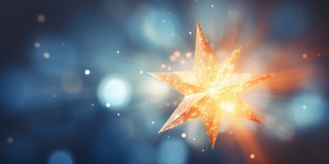 Magic Abstract  Star In Shiny Sky.