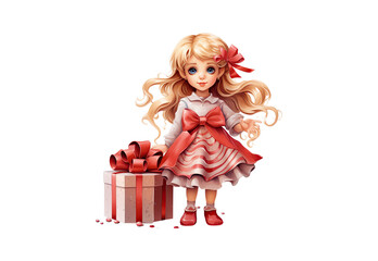 The_girl_received_a_New_Years_gift._Closeup