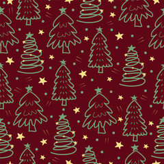 christmas tree seamless pattern