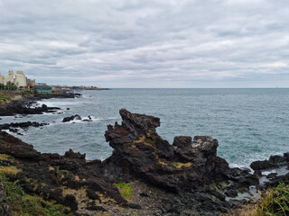 Yongduam Rock is a famous tourist attraction in Jeju Island.