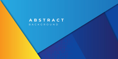 Obraz premium Blue and yellow abstract background with halftone dots. Vector illustration