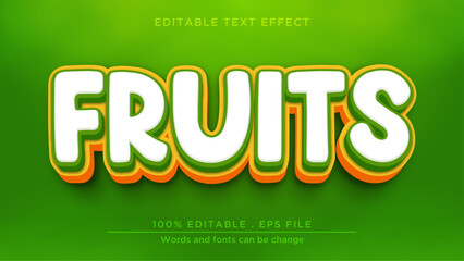 Fruits editable text effect. Text effect mockup for food and beverage product