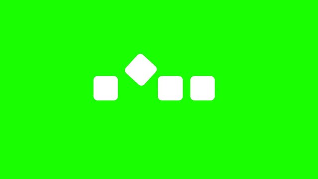 2D square cubes preloader animation on various backgrounds and without the background, transparent loading animation, green screen & white screen.