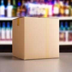 Blank empty generic cardboard box container, product packaging mockup