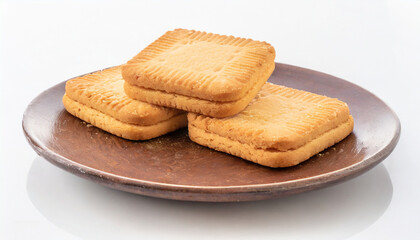 Fototapeta na wymiar Delicious square cookies isolated on a white background