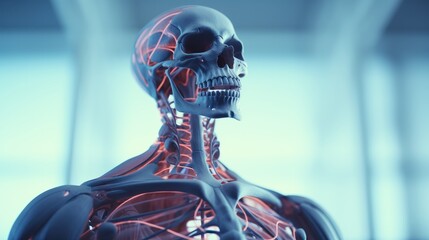 Medical background. Human body 3D scan - obrazy, fototapety, plakaty