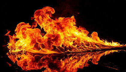 激しく燃える灼熱の炎 - obrazy, fototapety, plakaty
