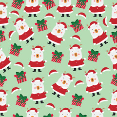 seamless pattern with santa claus,seamless pattern with christmas elements