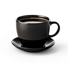 black Coffee Cup Mockup on white background