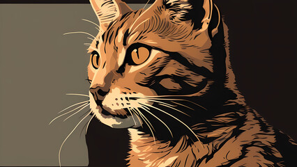 "Image of a cat, adorable feline, illustration of a cat."