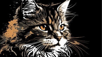 "Image of a cat, adorable feline, illustration of a cat."