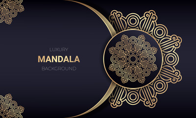 Luxury mandala background design with golden color. - Vector.