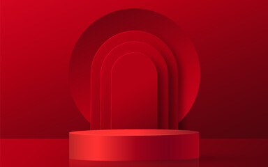 3d Round podium stage