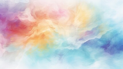 Light sky-pink, purple shades of clouds. Smooth pastel tones with the effect of wet paint, watercolor background on canvas.