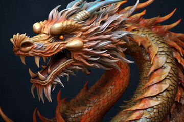 Fototapeta na wymiar A dynamic, detailed illustration of a red dragon with a commanding presence. Perfect for fantasy-themed designs, children's books, gaming graphics, and mythical-themed merchandise.