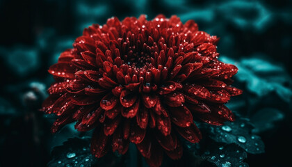 Naklejka na ściany i meble Vibrant gerbera daisy blossom in nature underwater beauty generated by AI