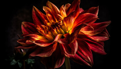 Vibrant dahlia blossom, a gift of nature elegance and beauty generated by AI