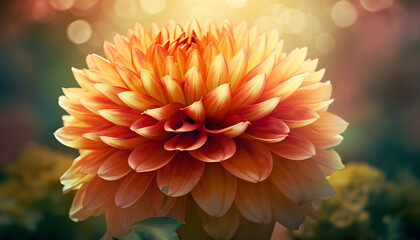 Vibrant dahlia blossom, a gift of nature colorful growth generated by AI