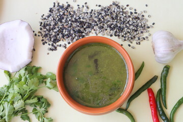 Uradache ghute, maharashtrian aamti, curry is made from split black gram, served with bhakri, roti or rice