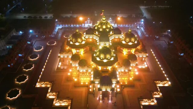 Swaminarayan Akshardham mandir at New Delhi Aerial view