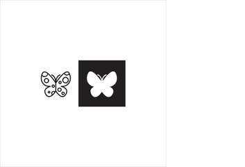 vector image of a butterfly, black and white colors, white and black background