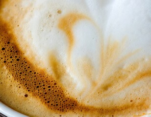 Cappuccino Coffee closeup with milk and coffee foam close up, Generative AI