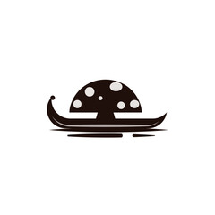 mushroom ship logo vector design combination