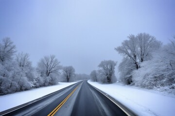 Obraz premium Winter ice and snow roads