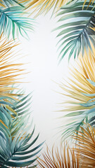 Creative nature Gold and green tropical background.