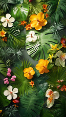 Creative nature layout made of tropical leaves design