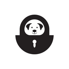 Obraz premium pet lock logo combination icon design.