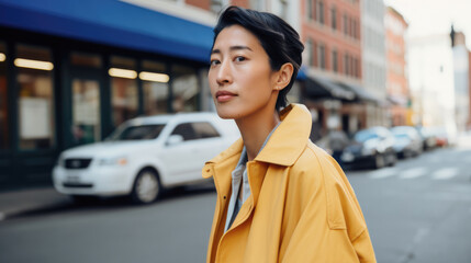 Fototapeta premium Young Asian woman on the city streets