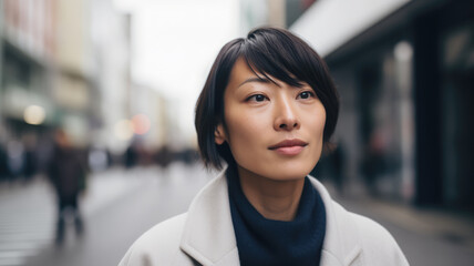 Young Asian woman on the city streets