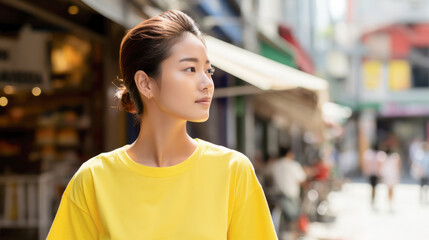 Young Asian woman on the city streets