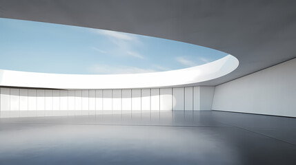 Obraz premium 3d render of abstract futuristic architecture with empty concrete floor