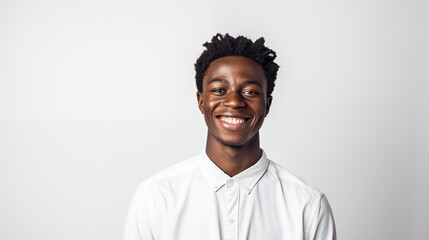 Studio portrait of a black smiling handsome man